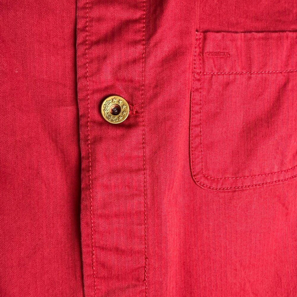 Alex Mill Womens Canvas Work Chore Jacket Red Gold Size L Utilitarian Workwear - Picture 5 of 9
